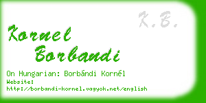 kornel borbandi business card